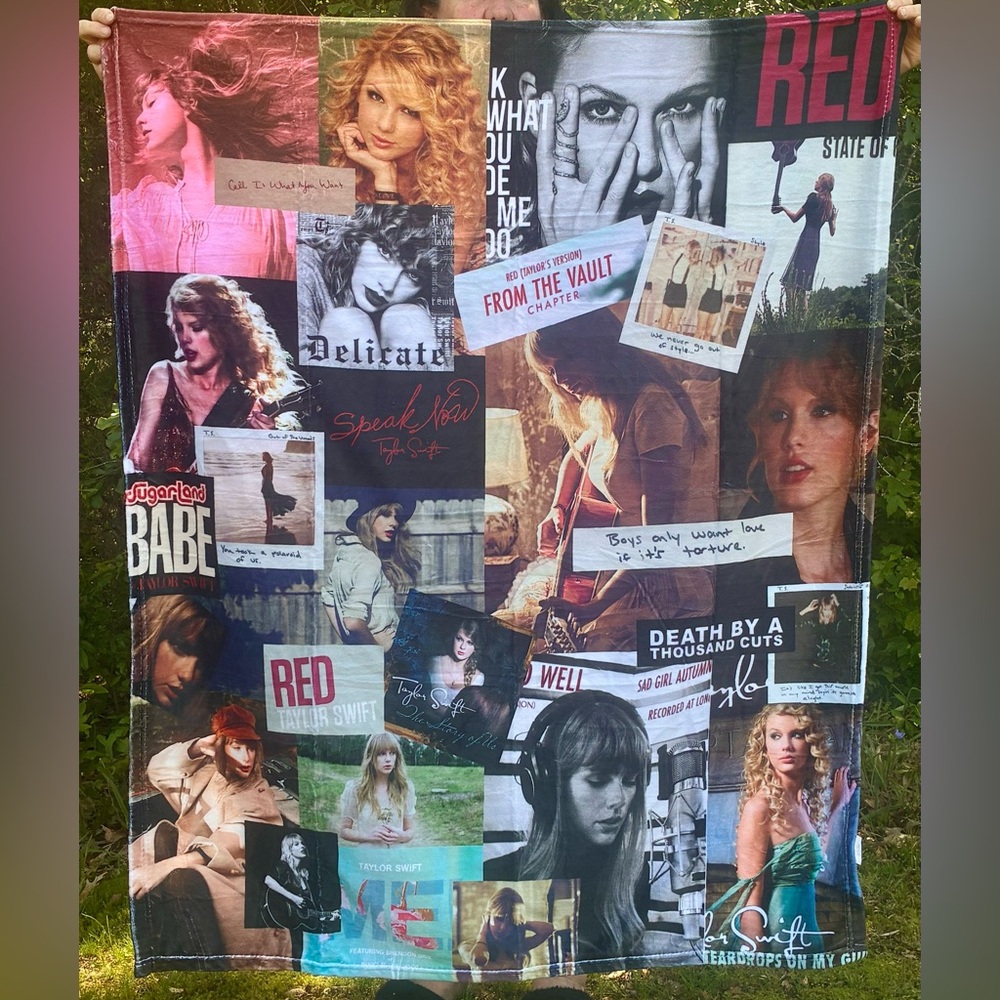 NEW Taylor Swift Photo Collage Throw Blanket